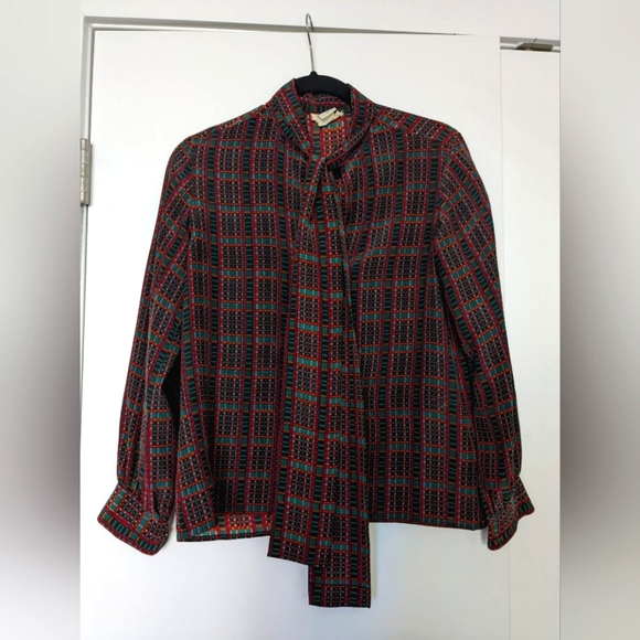 Jack Mcqueen Silk Pussybow Shirt - Picture 2 of 4